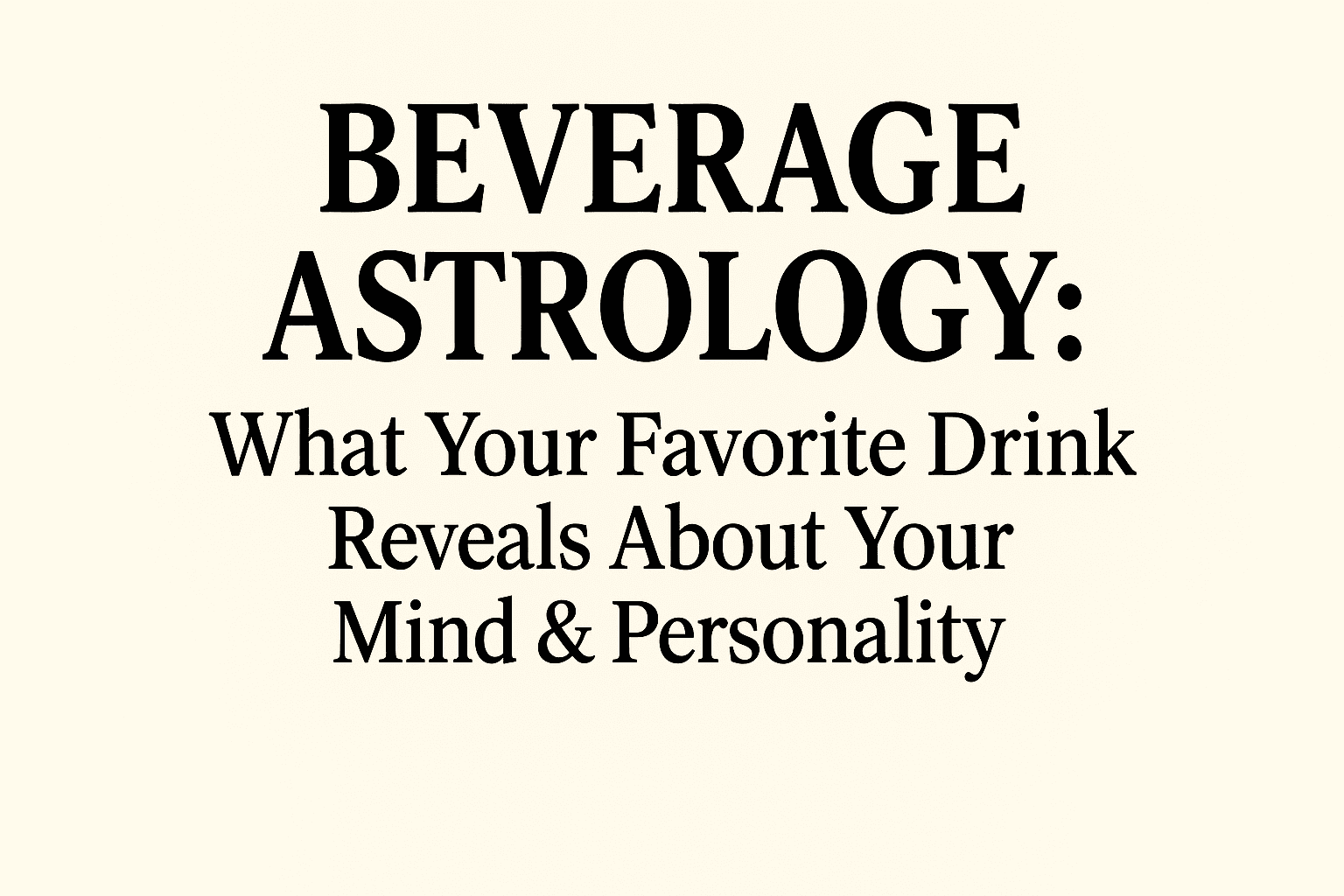 Beverage Astrology: What Your Favorite Drink Reveals About Your Mind & Personality