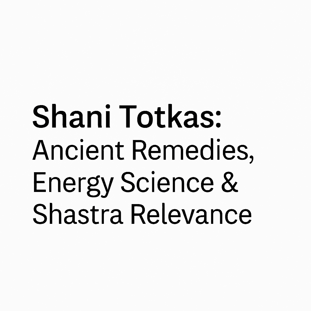 Shani Totkas: Ancient Remedies, Energetic Science & Shastra Relevance