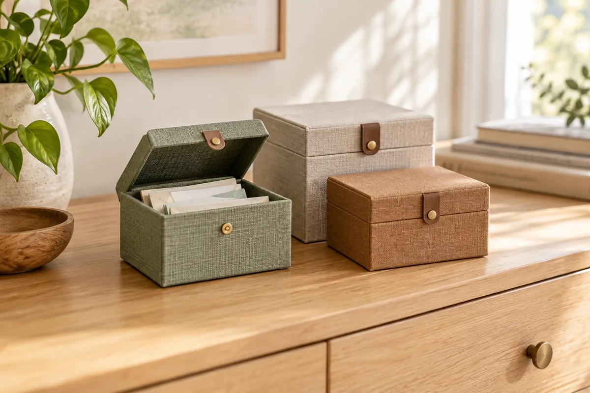 Small household boxes used for keeping money organised