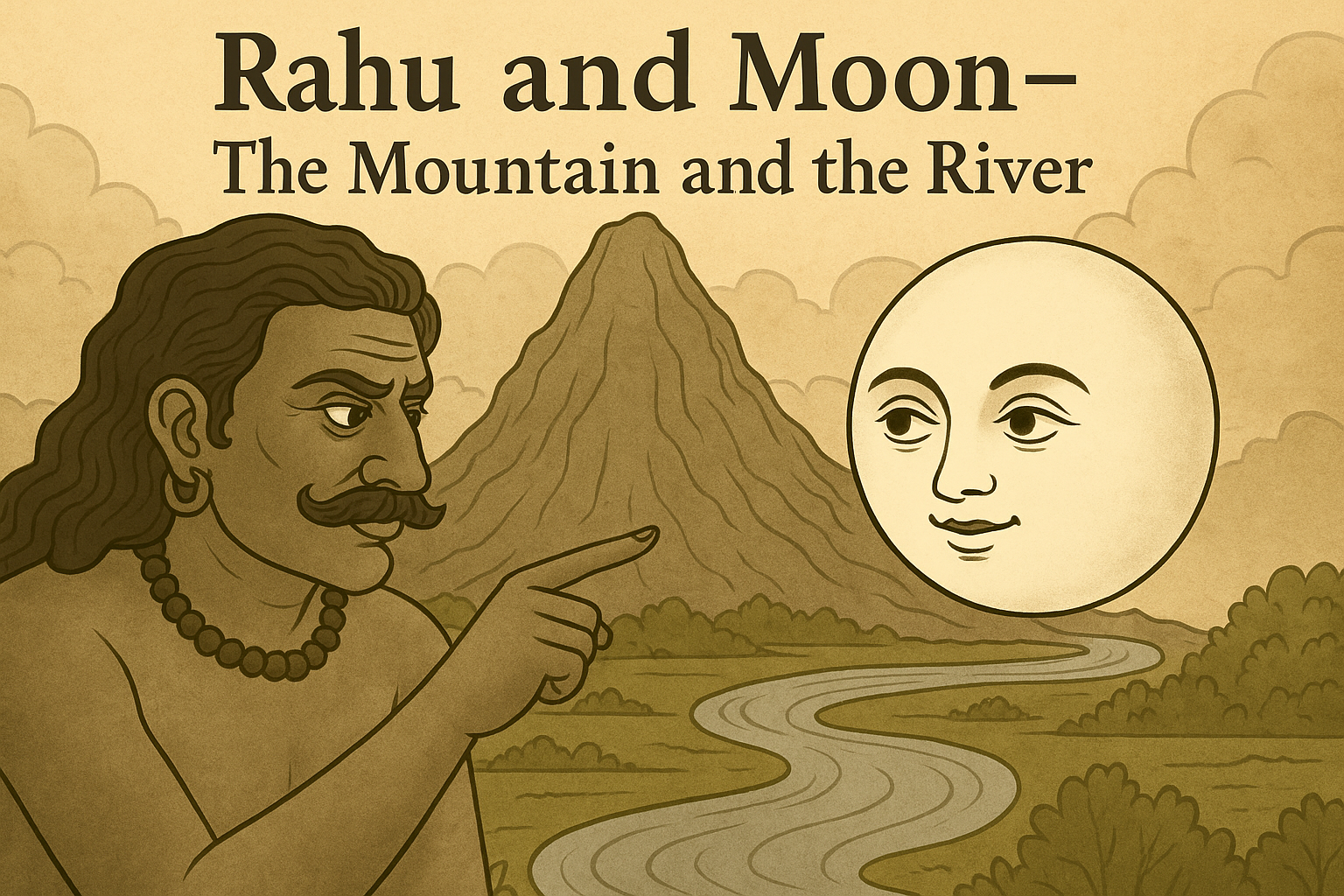 Rahu–Moon Conjunction in Astrology: When the Mind is a River Trapped in a Mountain