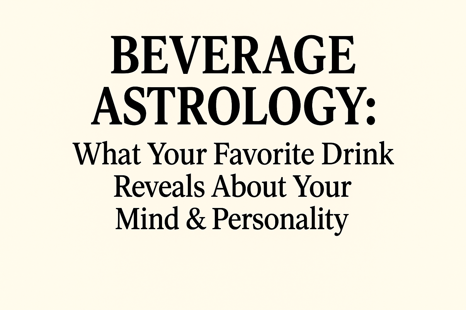 Beverage Astrology: What Your Favorite Drink Reveals About Your Mind & Personality
