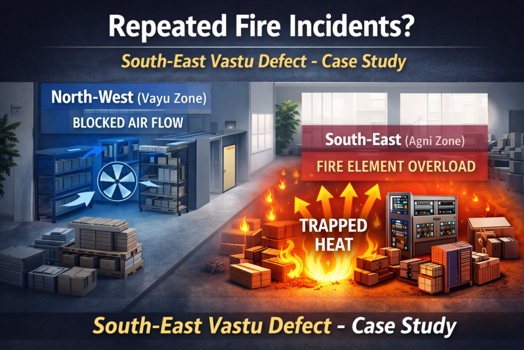 South-East Vastu Defect and Repeated Fire Incidents in Factory – Case Study