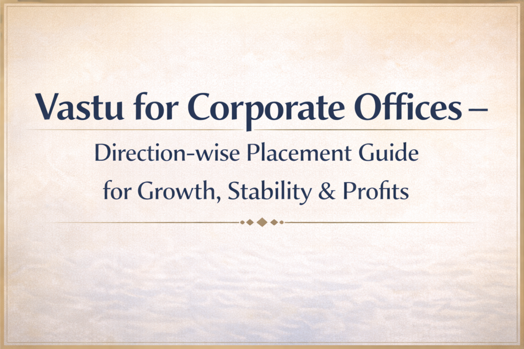 Vastu for Corporate Offices – Direction-wise Placement Guide for Growth, Stability & Profits