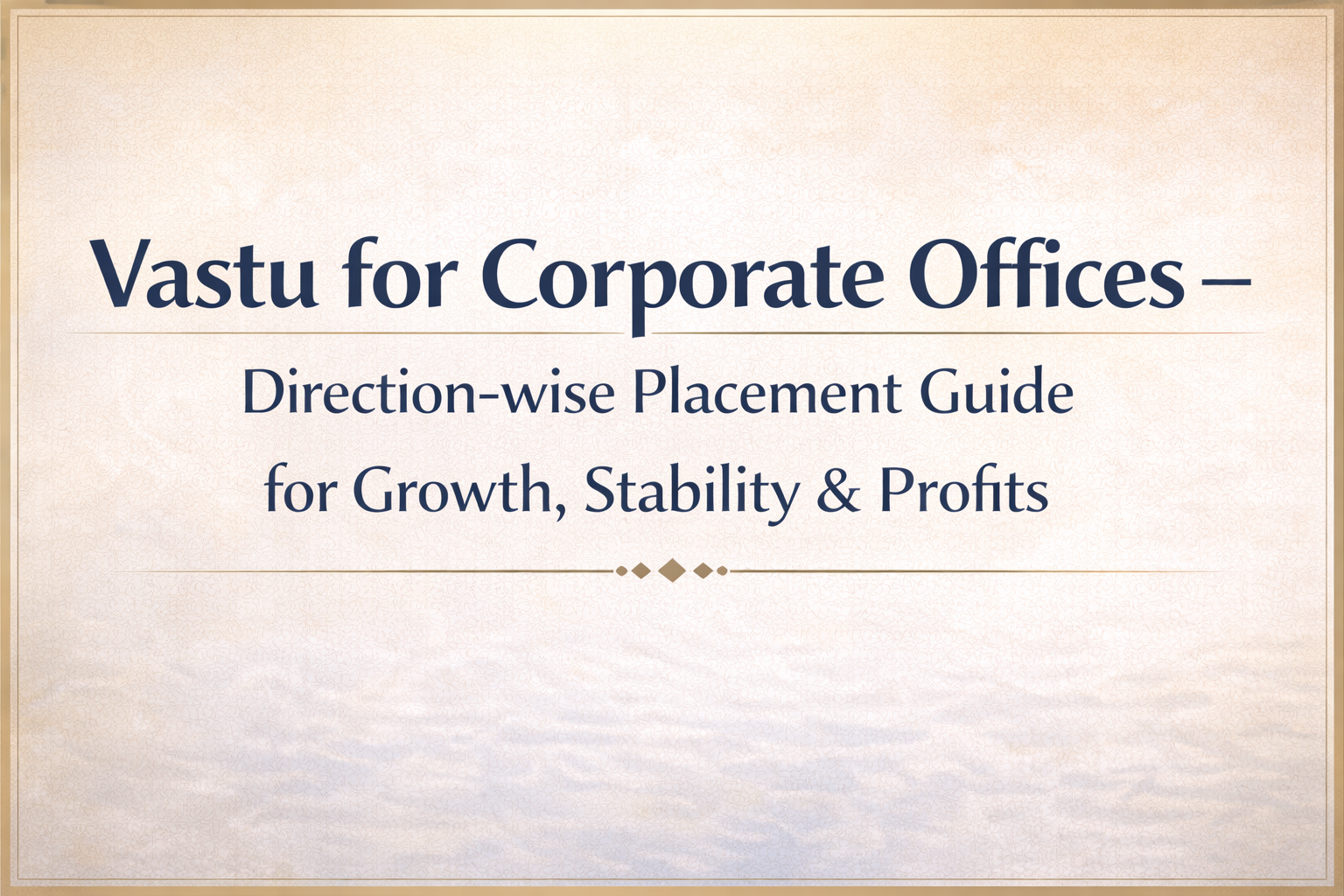 Vastu for Corporate Offices – Direction-wise Placement Guide for Growth, Stability & Profits