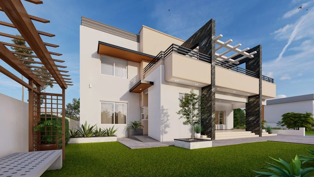 Contemporary home exterior for new-home Vastu guidance