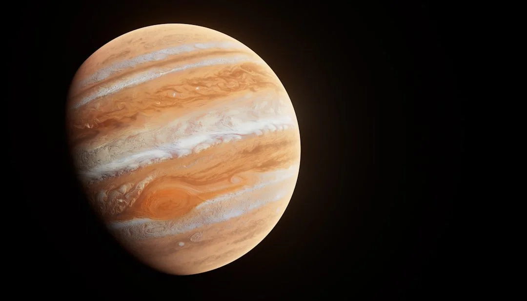 Jupiter in deep space representing its astrological transit