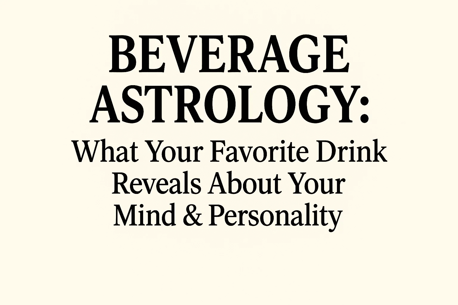 Beverage Astrology: What Your Favorite Drink Reveals About Your Mind & Personality
